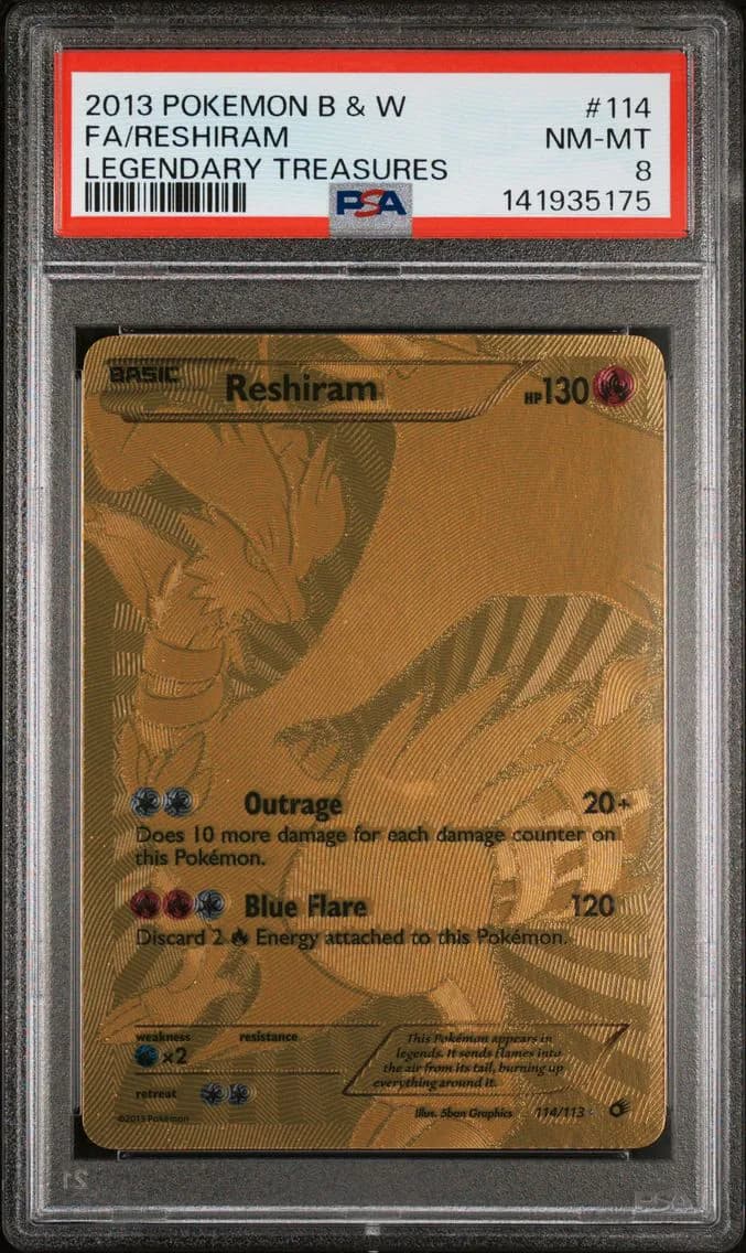 Reshiram, Black & White Legendary Treasures, PSA 8