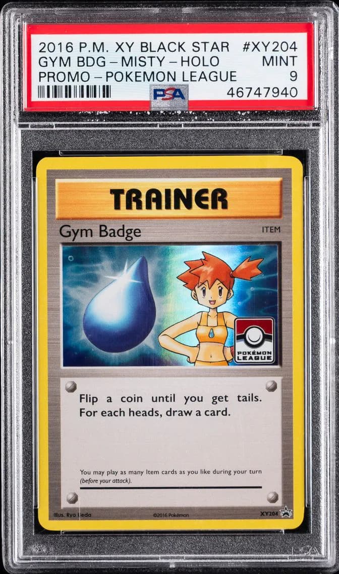 Gym Badge-Misty-Holo, XY Black Star Promo, PSA 9