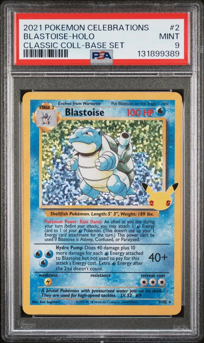 Blastoise-Holo, Celebrations Classic Collection, PSA 9