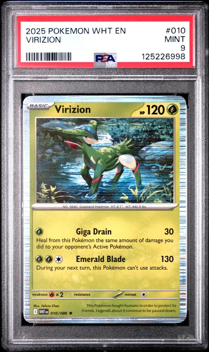 Virizion, White Flare, PSA 9