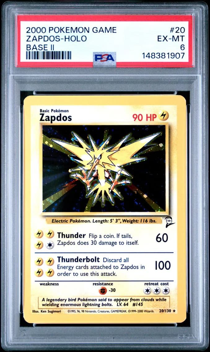 Zapdos-Holo, Game Base II, PSA 6