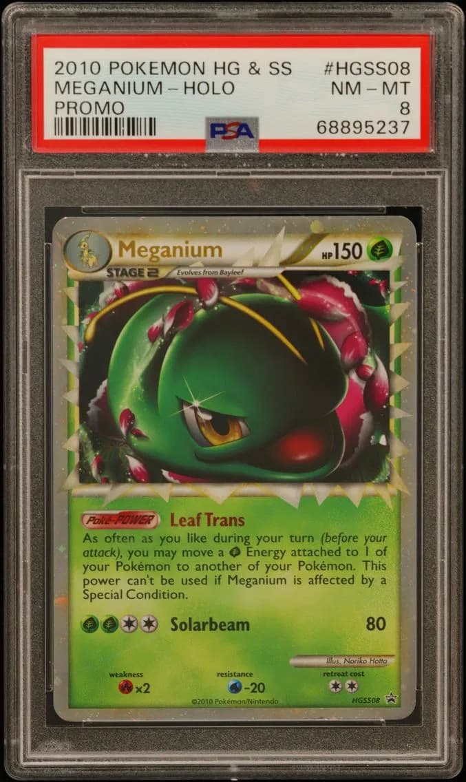 Meganium-Holo, Heartgold & Soulsilver Promo, PSA 8
