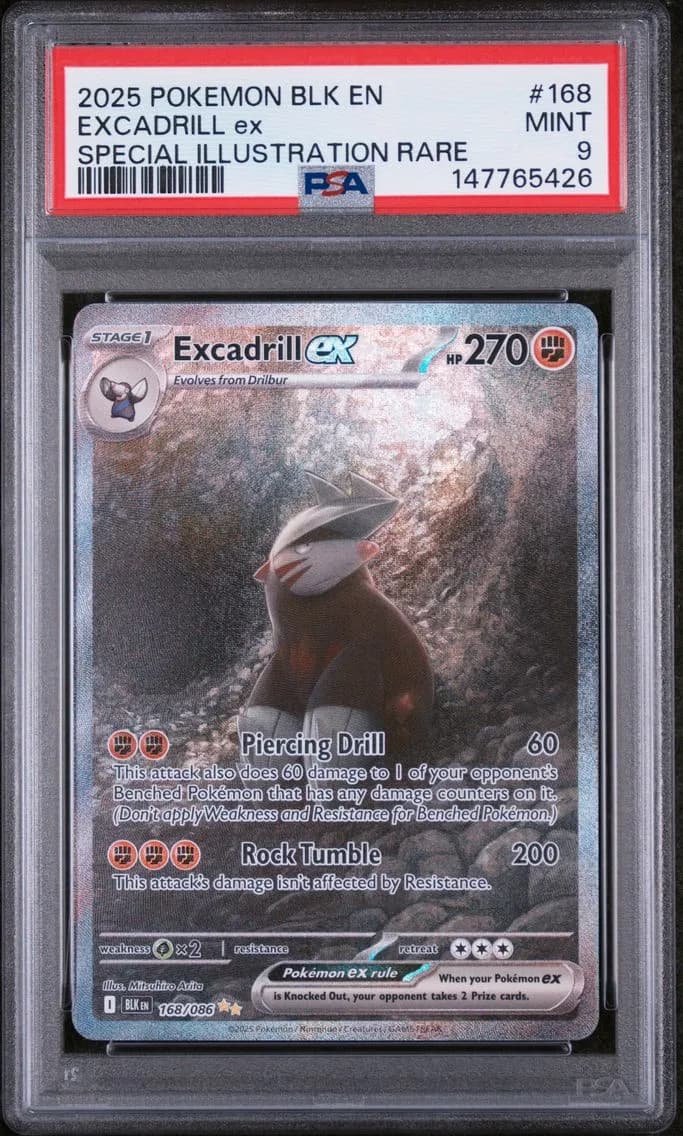 Excadrill EX, Black Bolt, PSA 9