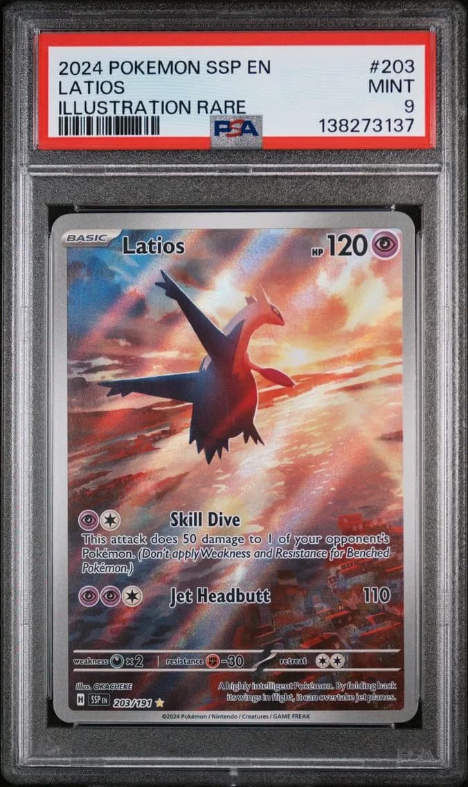 Latios, Surging Sparks, PSA 9