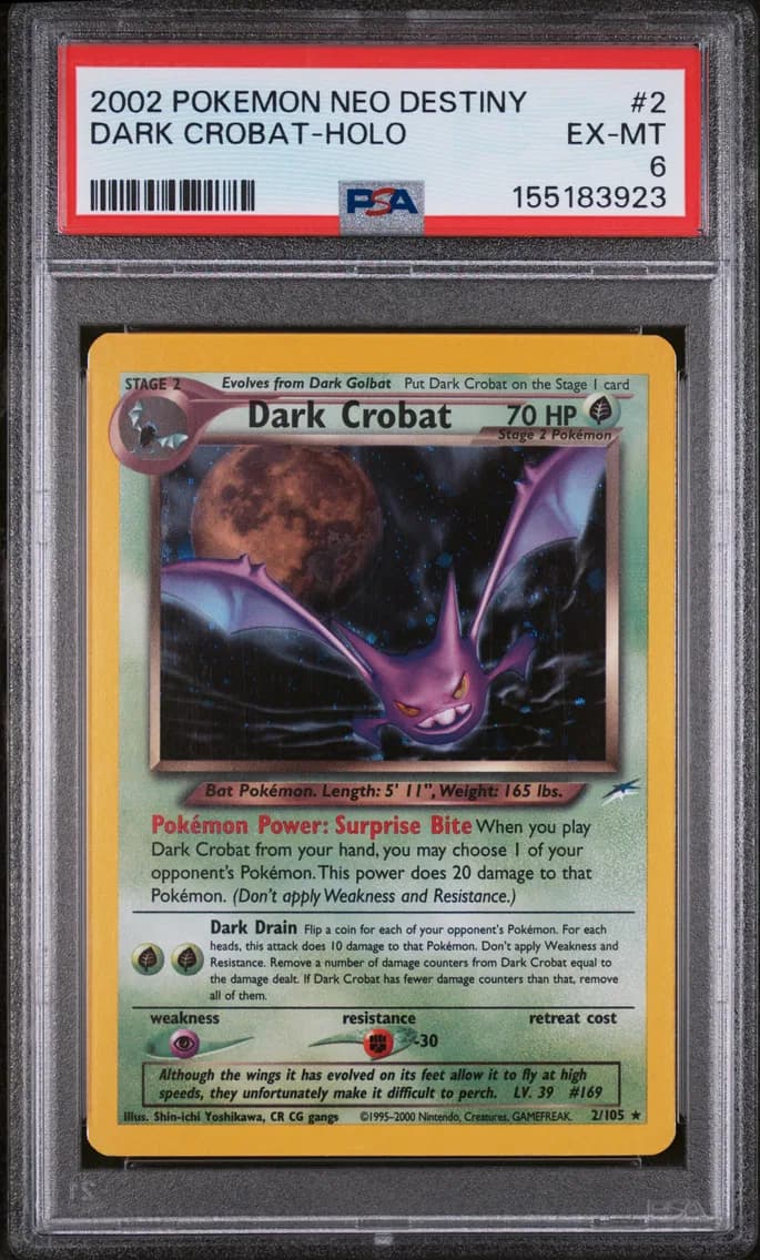 Dark Crobat-Holo, Neo Destiny, PSA 6