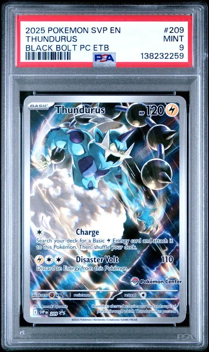 Thundurus, SV Black Star Promo, PSA 9
