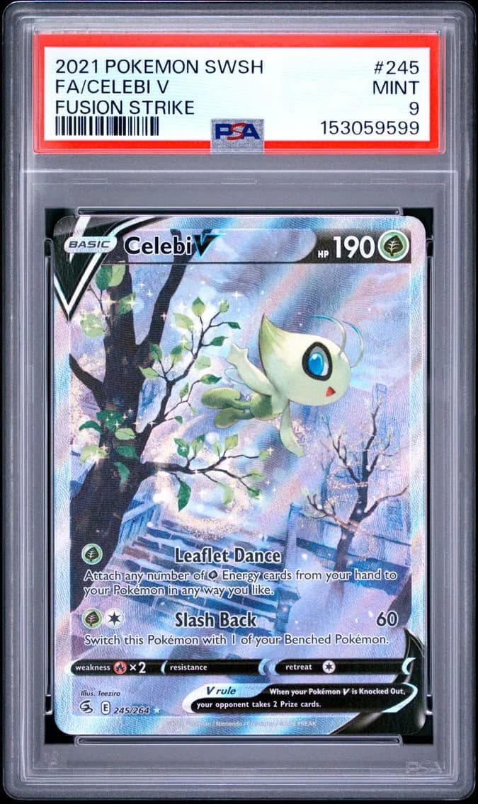 Celebi V, Sword & Shield Fusion Strike, PSA 9