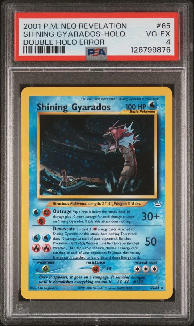 Shining Gyarados-Holo, Neo Revelation, PSA 4