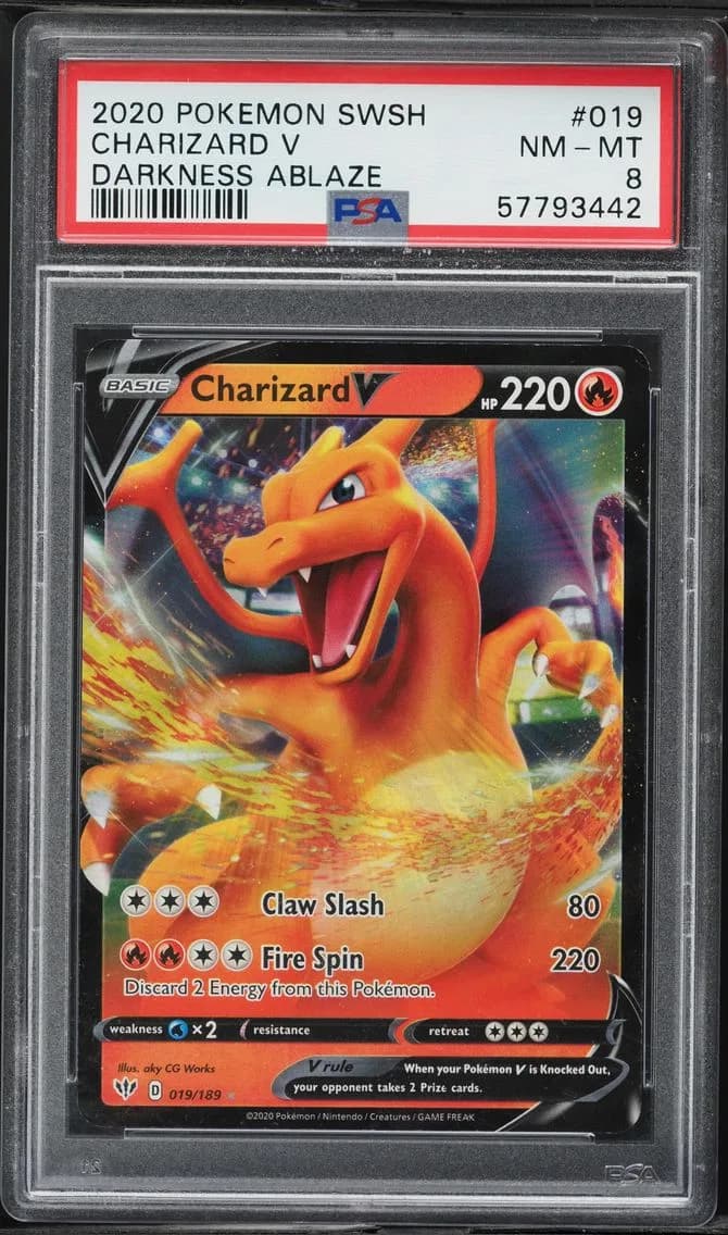 Charizard V, Sword & Shield Darkness Ablaze, PSA 8