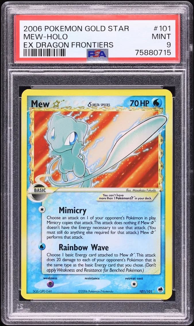 Mew-Holo, EX Dragon Frontiers, PSA 9