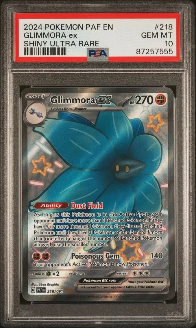 GLIMMORA ex, Paldean Fates, PSA 10