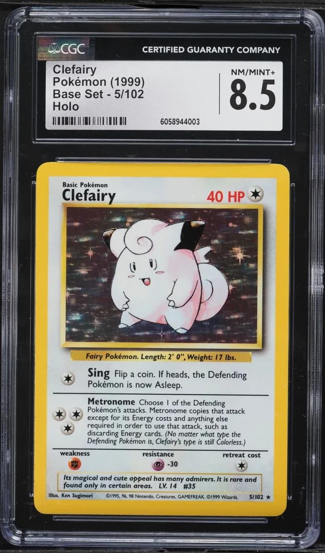 Clefairy-Holo, Base Set - Unlimited, CGC 8.5