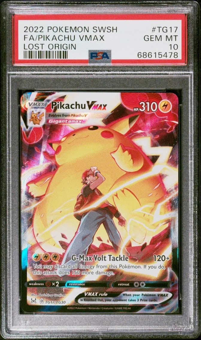 Pikachu VMAX, Sword & Shield Lost Origin, PSA 10