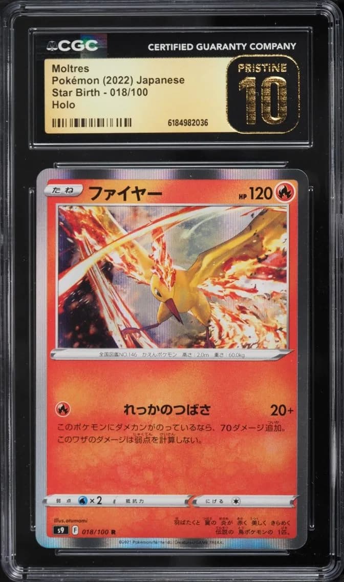 Moltres, Star Birth - S9 - Japanese, CGC 10