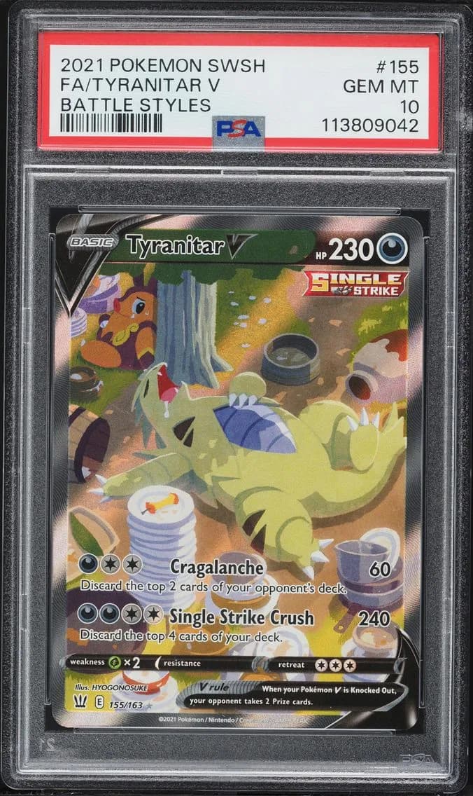 Tyranitar V, Sword & Shield Battle Styles, PSA 10