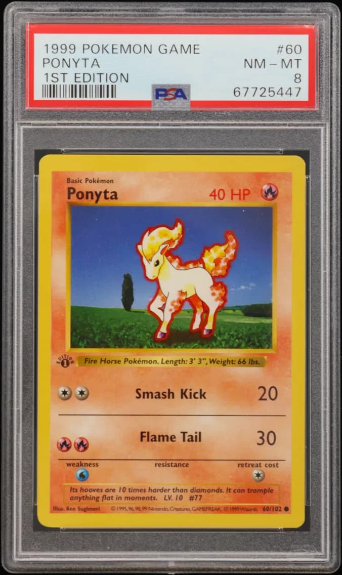 Ponyta 1st Edition, Game, PSA 8