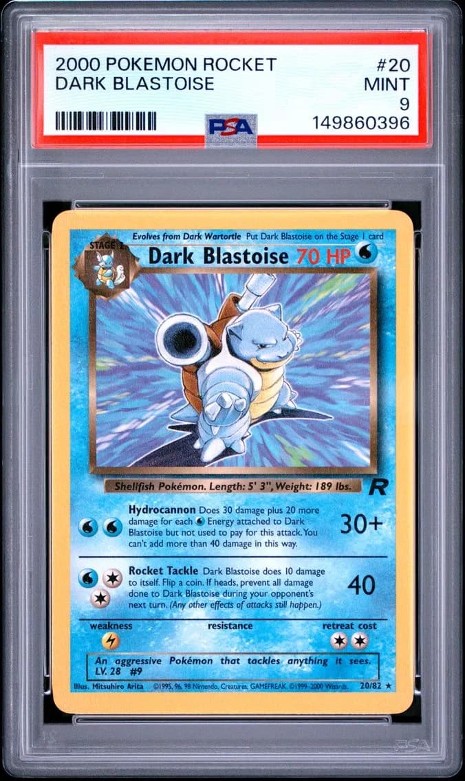 Dark Blastoise, Rocket, PSA 9
