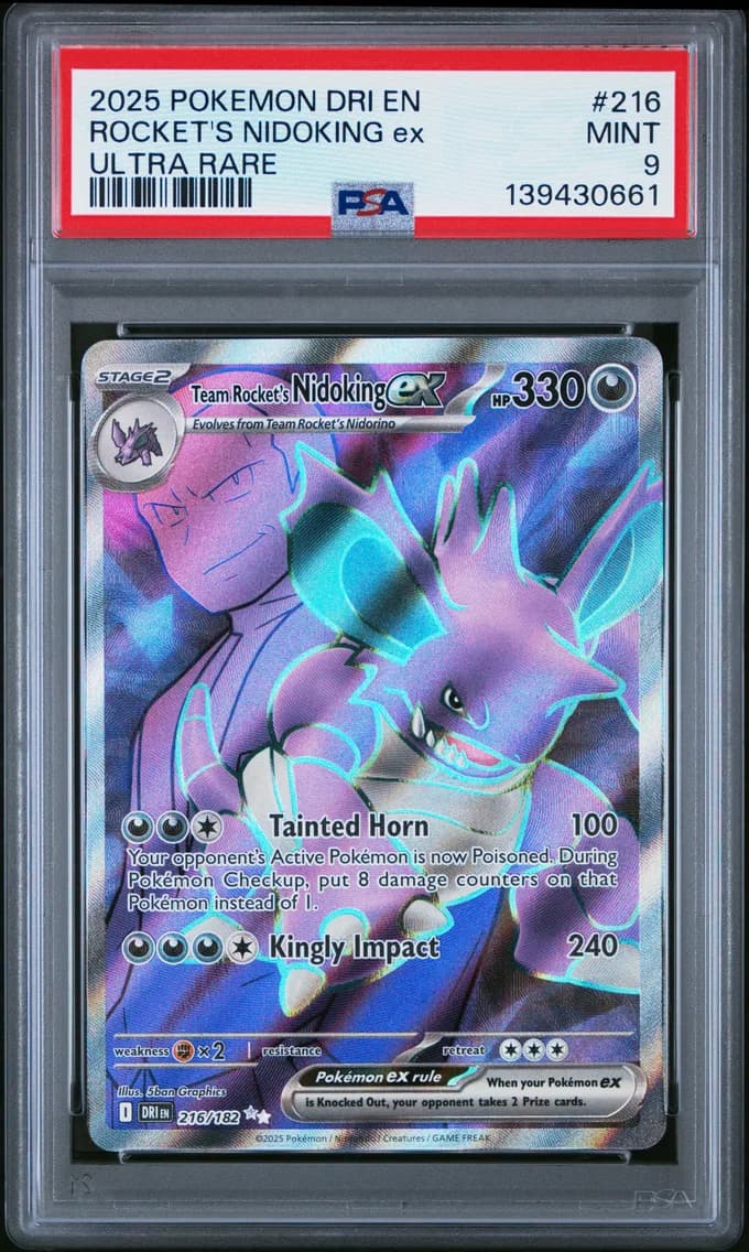 Team Rocket's Nidoking EX, Destined Rivals, PSA 9