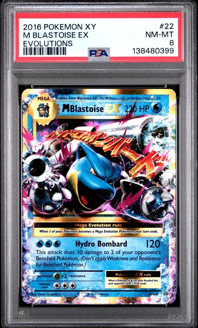M Blastoise EX, XY Evolutions, PSA 8
