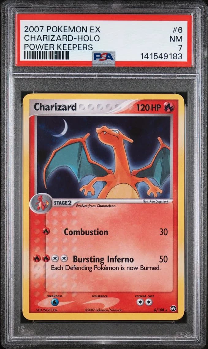 Charizard-Holo, EX Power Keepers, PSA 7