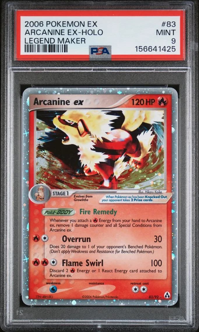 Arcanine EX-Holo, EX Legend Maker, PSA 9