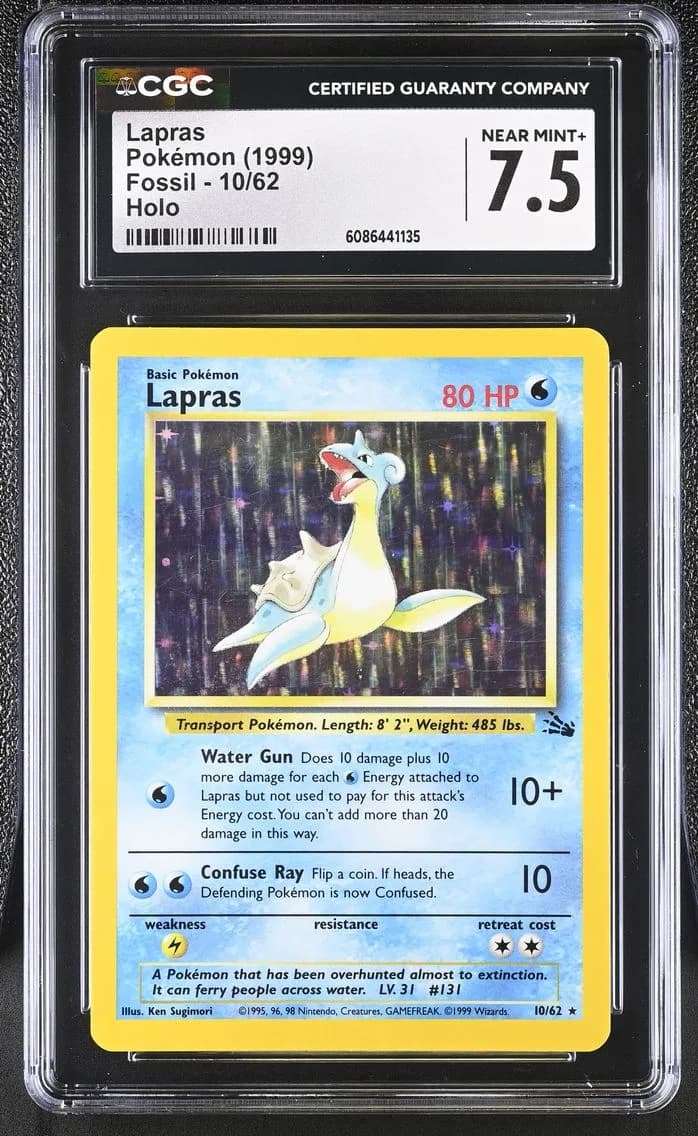 Lapras, Fossil - Unlimited, CGC 7.5