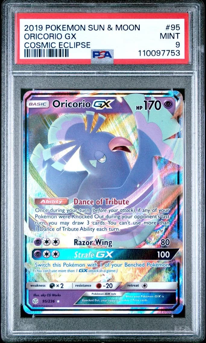 Oricorio GX, Sun & Moon Cosmic Eclipse, PSA 9