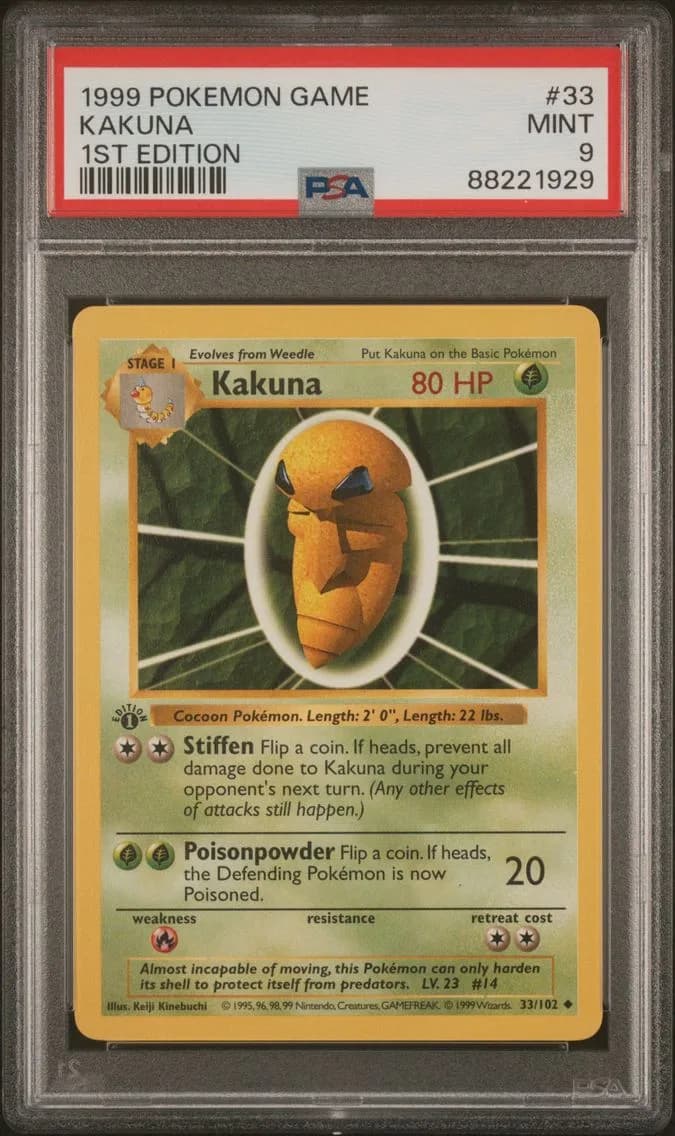 Kakuna 1st Edition, Game, PSA 9