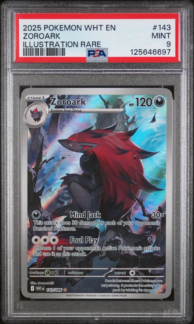 Zoroark, White Flare, PSA 9