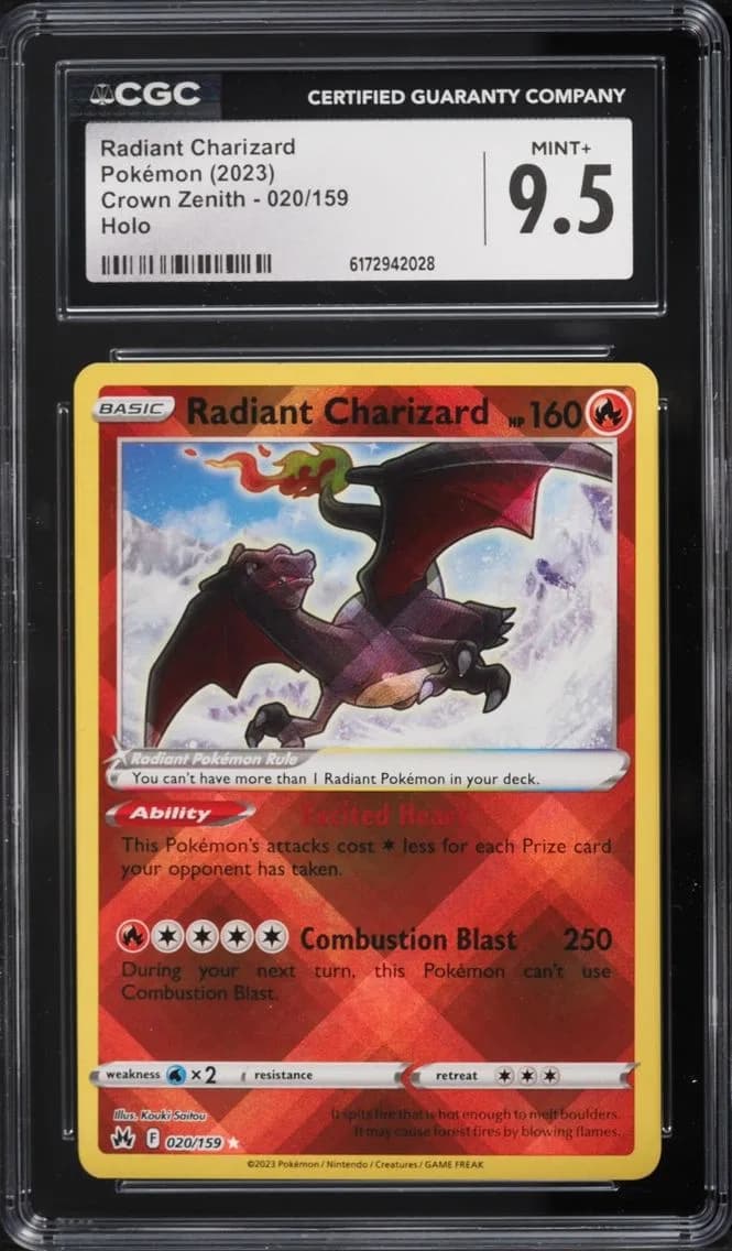 Radiant Charizard, Crown Zenith, CGC 9.5