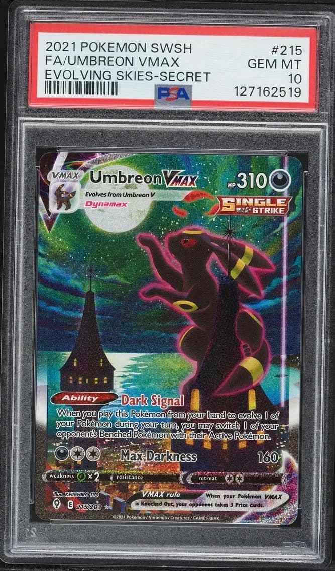 Umbreon VMAX, Sword & Shield Evolving Skies, PSA 10