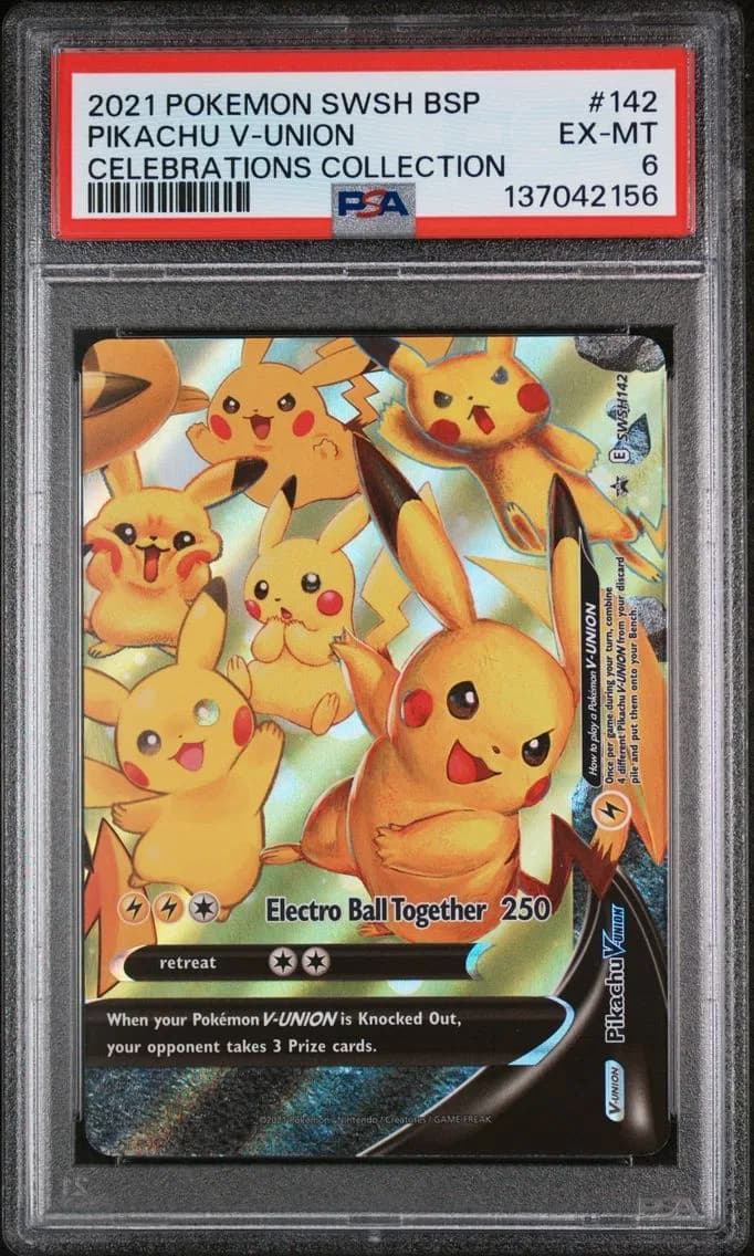 Pikachu V-Union, Swsh Black Star Promo, PSA 6