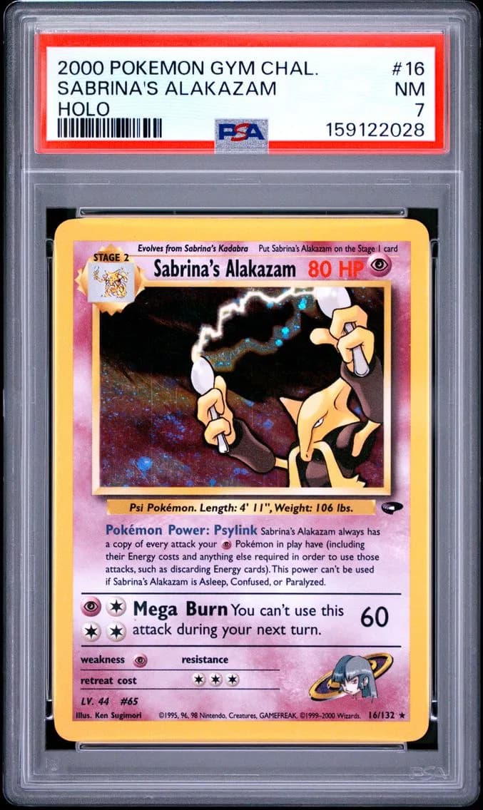 Sabrina's Alakazam, Gym Challenge, PSA 7