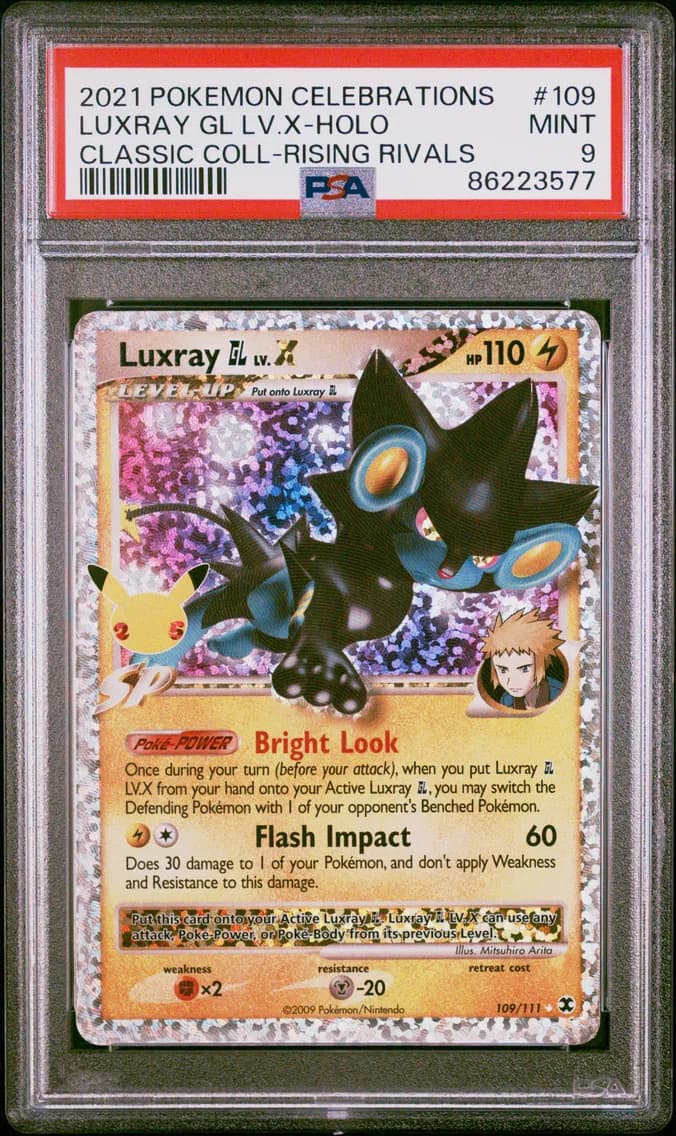 Luxray GL LV.X-Holo, Celebrations Classic Collection, PSA 9