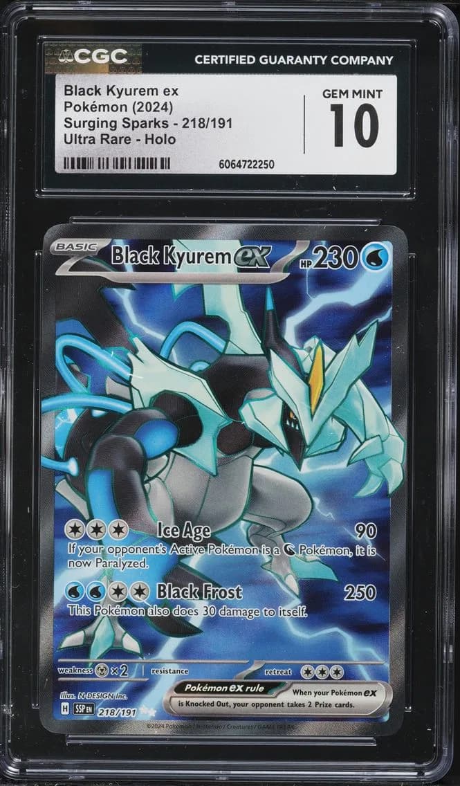 Black Kyurem EX, Surging Sparks, CGC 10