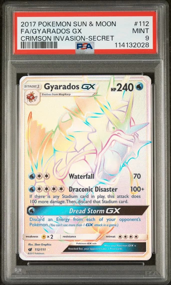 Gyarados GX, Sun & Moon Crimson Invasion, PSA 9