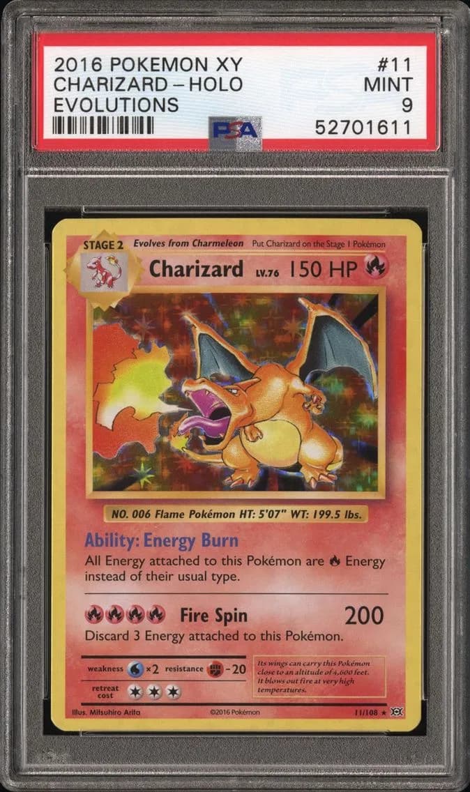 Charizard-Holo, XY Evolutions, PSA 9