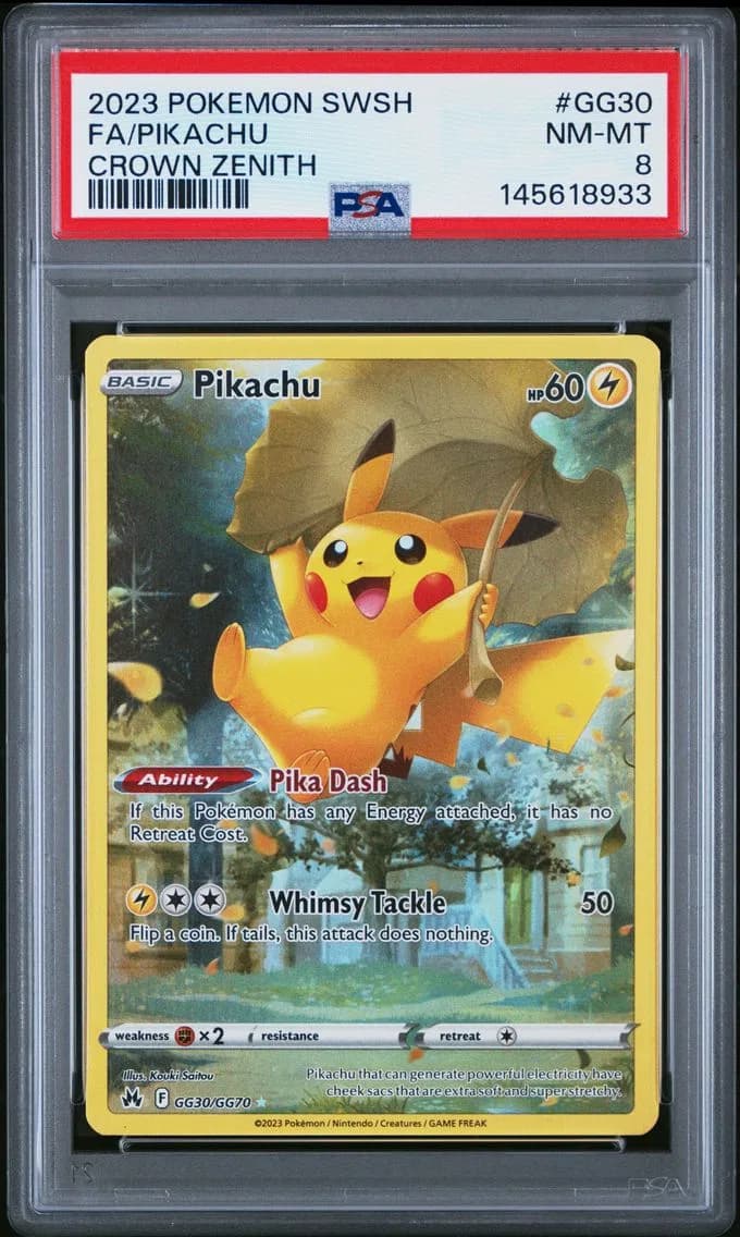 Pikachu, Sword and Shield Crown Zenith, PSA 8