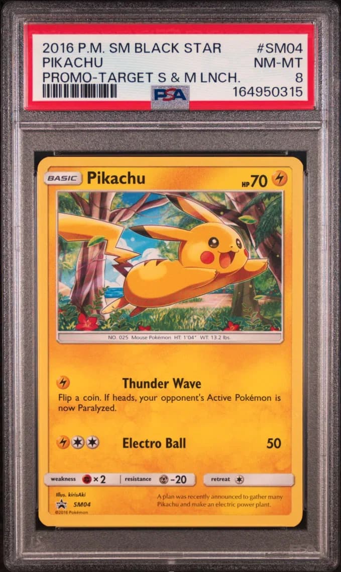 Pikachu, SM Black Star Promo, PSA 8