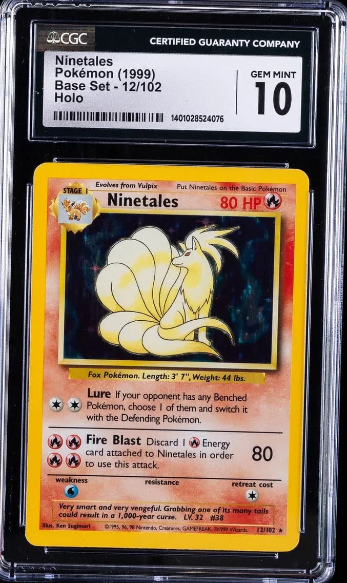 Ninetales-Holo, Base Set - Unlimited, CGC 10