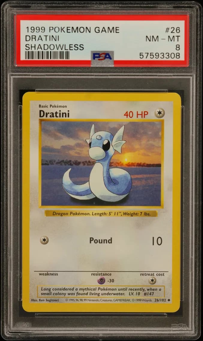 Dratini Shadowless, Game, PSA 8