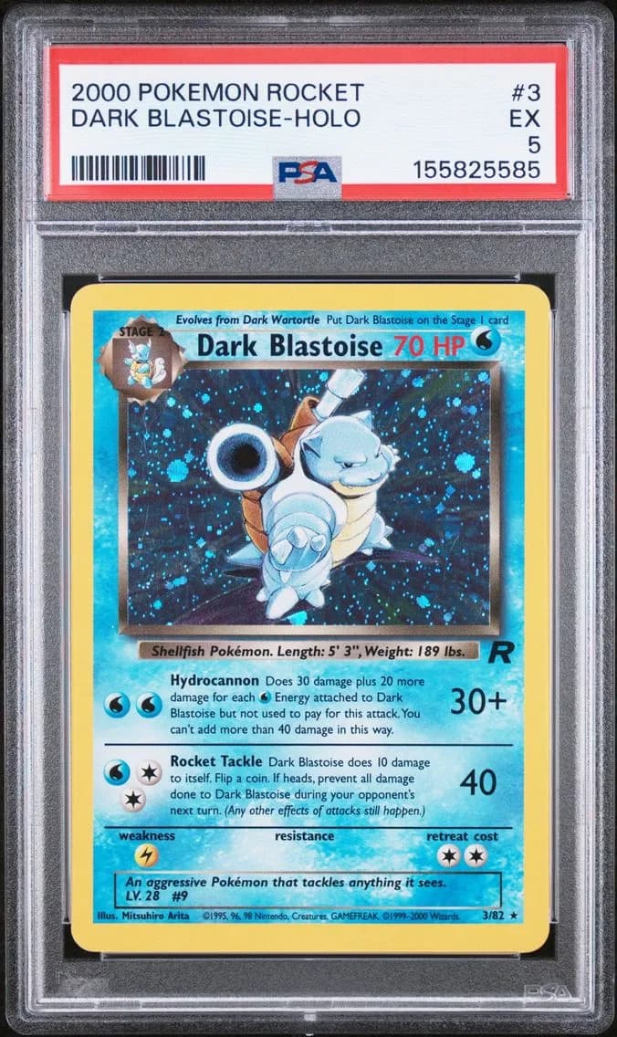 Dark Blastoise-Holo, Rocket, PSA 5