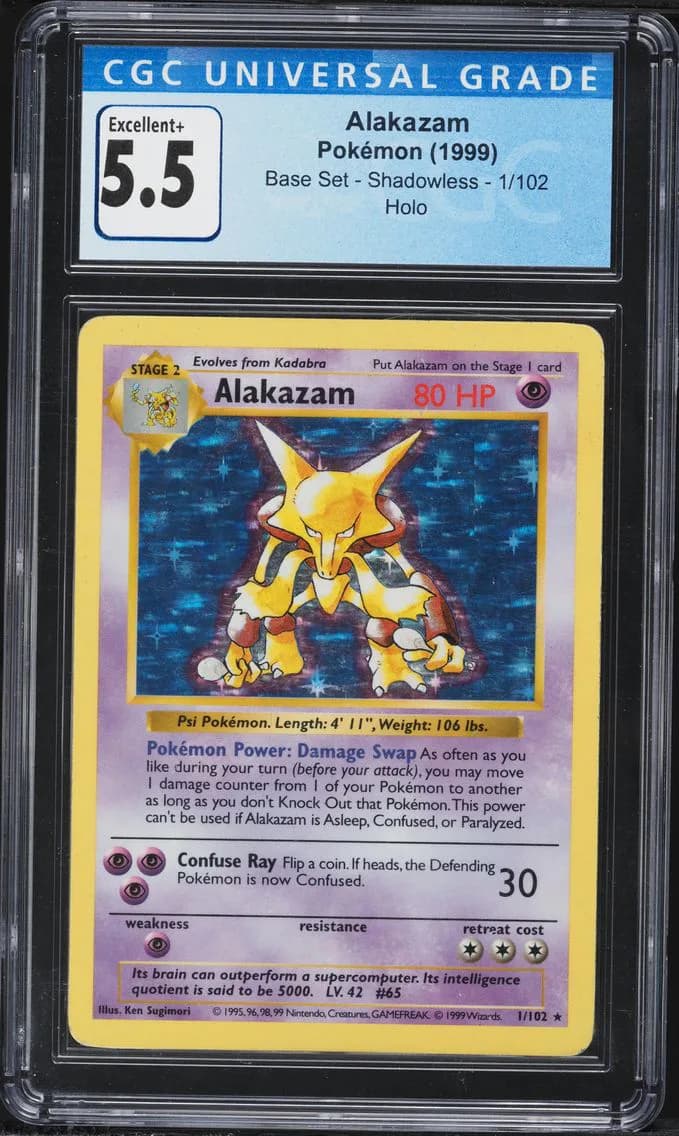 Alakazam-Holo, Base Set (Shadowless), CGC 5.5