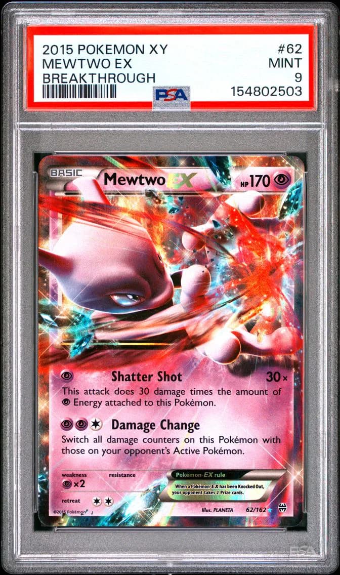 Mewtwo EX, XY Breakthrough, PSA 9