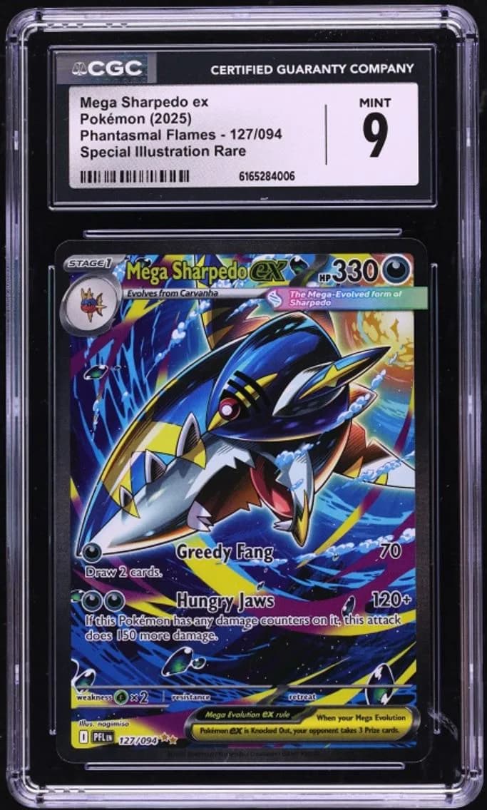 Mega Sharpedo ex, Phantasmal Flames, CGC 9