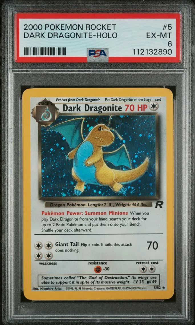 Dark Dragonite-Holo, Rocket, PSA 6