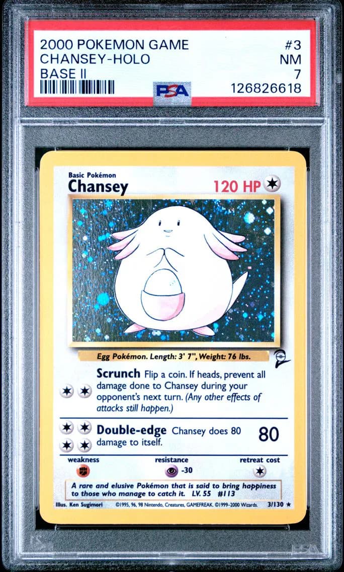 Chansey-Holo, Game Base II, PSA 7