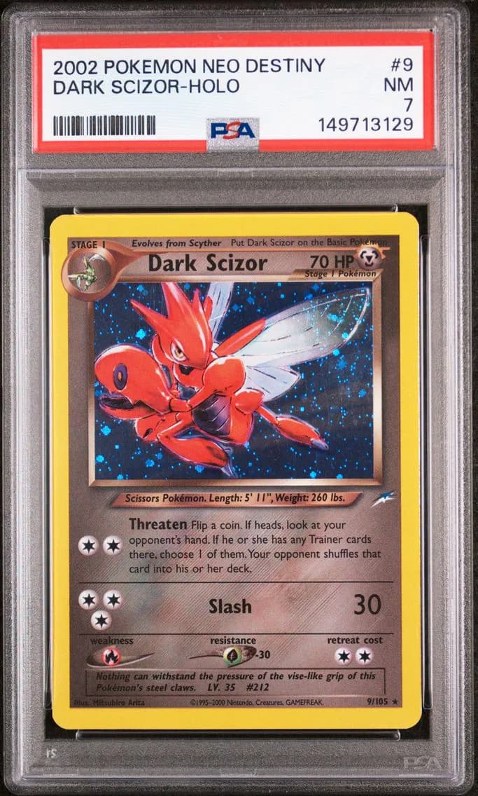 Dark Scizor-Holo, Neo Destiny, PSA 7