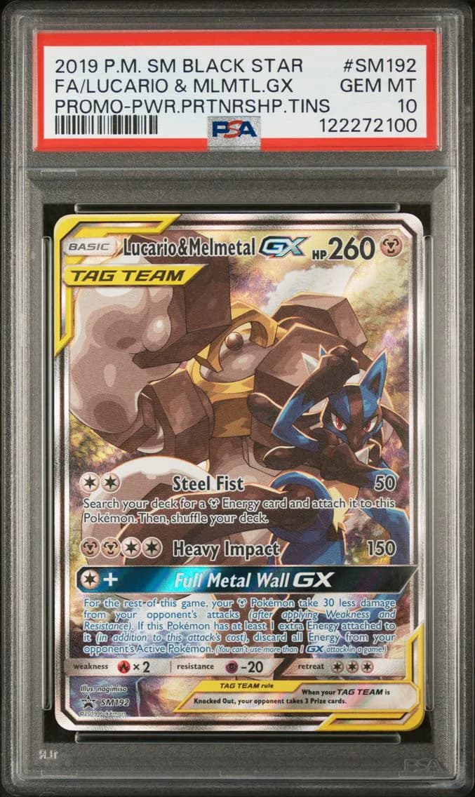 Lucario & Melmetal GX, SM Black Star Promo, PSA 10