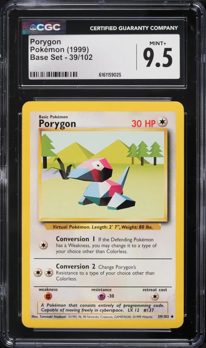 Set Porygon, Base Set - Unlimited, CGC 9.5